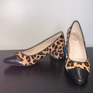 Cole Haan leopard print pumps worn once.  Size 6. Animal print. Chunky heel.